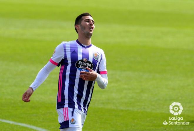 Sergi Guardiola se lamenta durante un partido del Valladolid (Foto: LaLiga Santander).