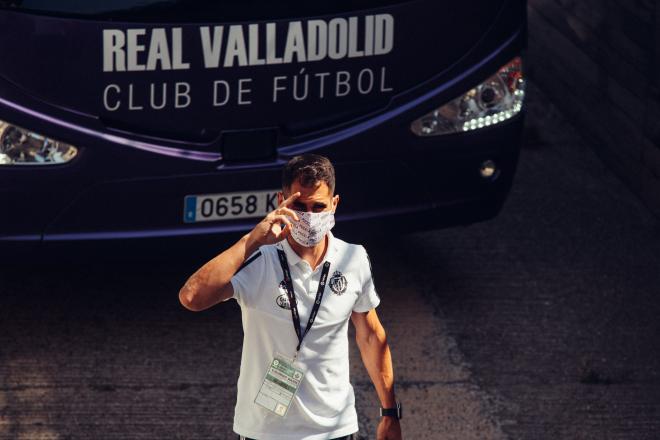 Javi Moyano, antes de uno de los partidos de la pasada temporada en Zorrilla (Foto: Real Valladolid).