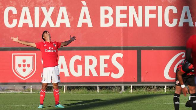 Jota, tras marcar un gol con el equipo filial del Benfica (Foto: SL Benfica).