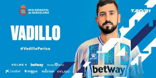 Vadillo, anunciado como nuevo fichaje del Espanyol.