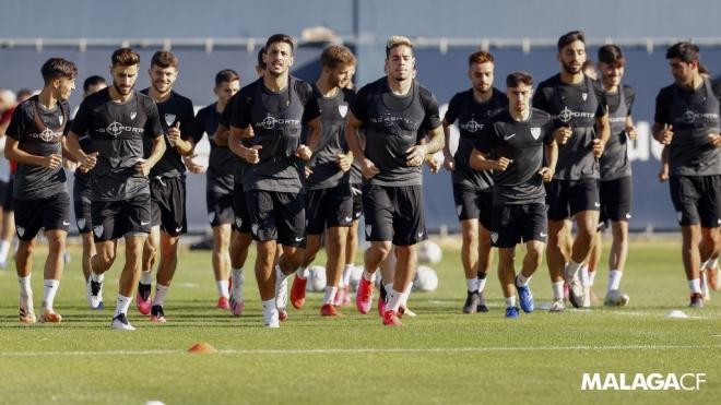 Imagen del grupo en un entrenamiento reciente (Foto: Málaga CF).