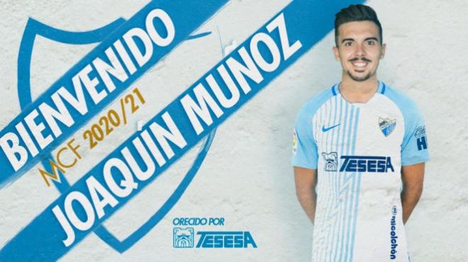 Creatividad del Málaga para anunciar el fichaje de Joaquín Muñoz.