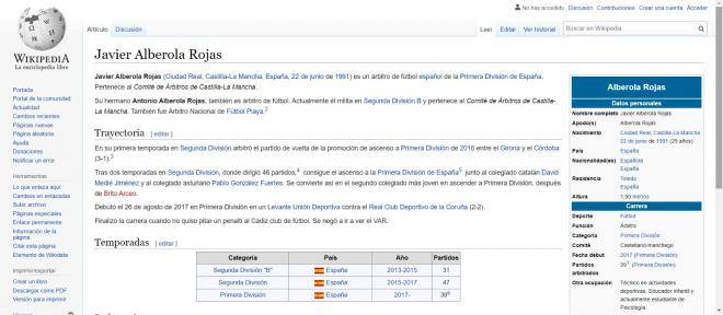 La búsqueda de Alberola Rojas en Wikipedia.