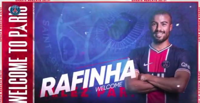 Rafinha, anunciado como nuevo jugador del PSG.