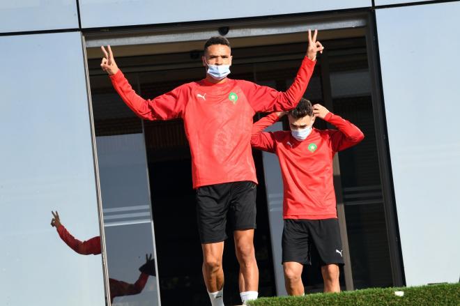 En-Nesyri, con la selección de Marruecos.