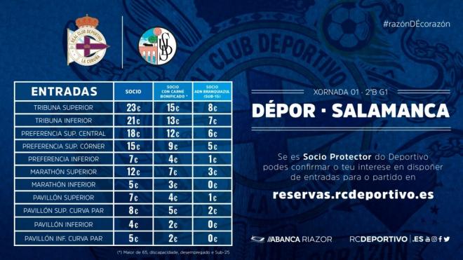 Precios de entradas para socios protectores.