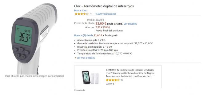 Amazon te trae este termómetro de infrarrojos tan necesario.