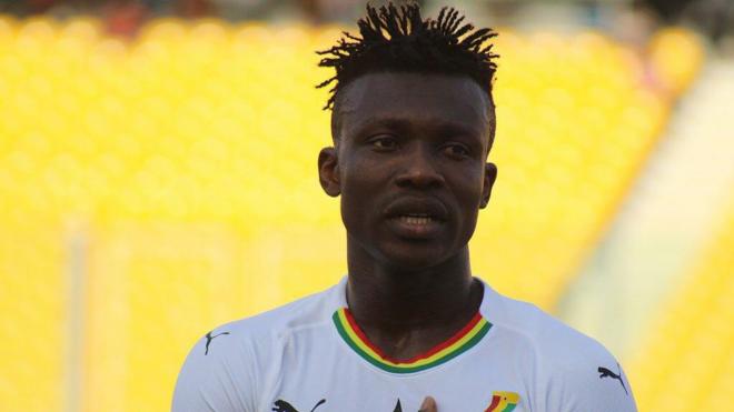 Joseph Aidoo, en un partido internacional con la selección de Ghana (Foto: Genk).