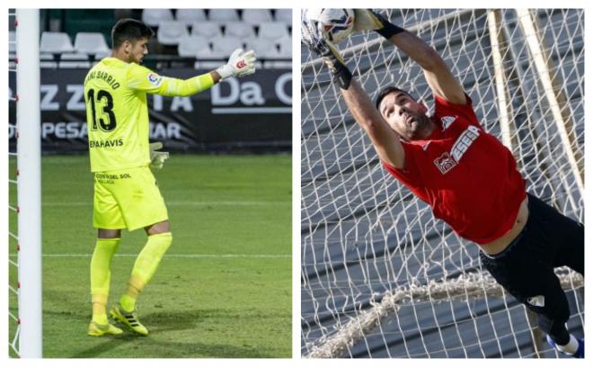 Dani Barrio y Juan Soriano, durante esta temporada (Fotos: LaLiga / Málaga CF).