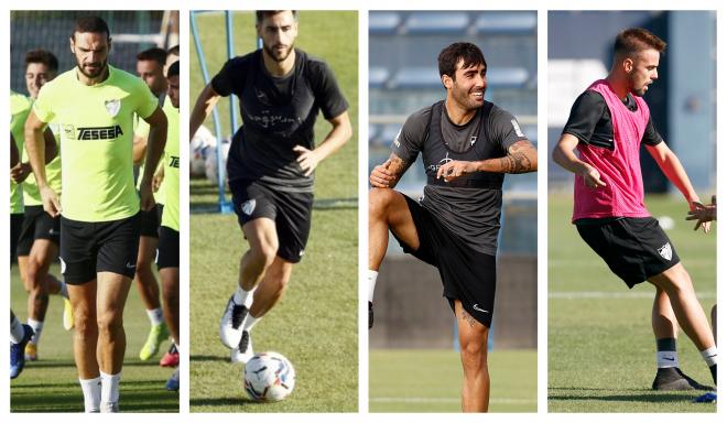 Los cuatro capitanes del Málaga para esta temporada.