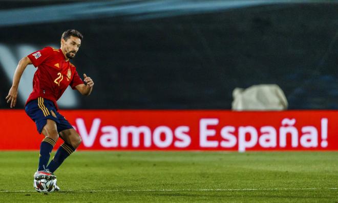 Jesús Navas, jugando con España ante Suiza.