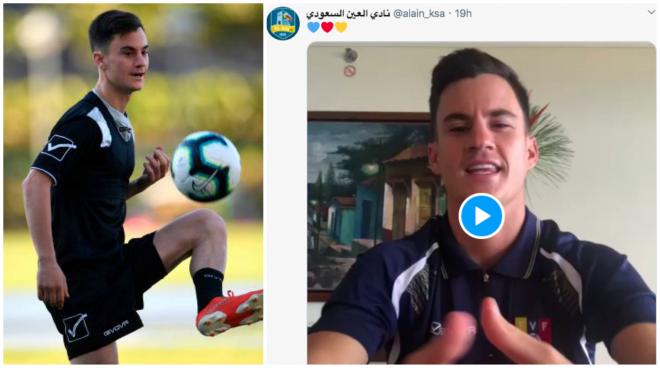 Juanpi, con su selección, y en un vídeo difundido por el Al Ain.