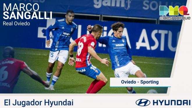 Sangalli, el jugador Hyundai del Oviedo-Sporting.