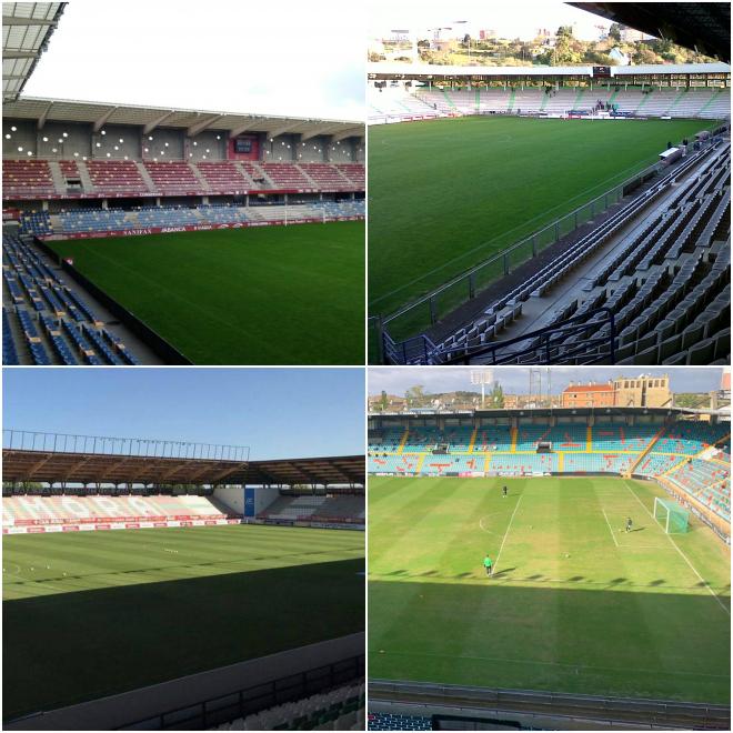 Algunos de los estadios que visitará el Dépor en Segunda B