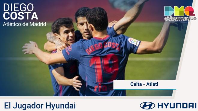 Diego Costa, jugador Hyundai del Celta-Atlético de Madrid.