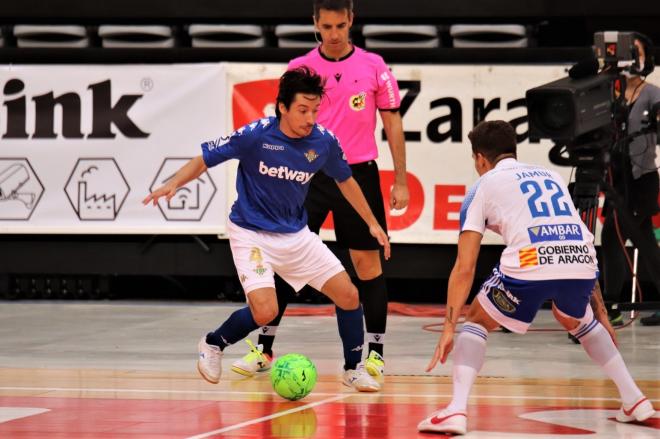 Imagen del partido del Betis Futsal en Zaragoza (Foto: RBB).