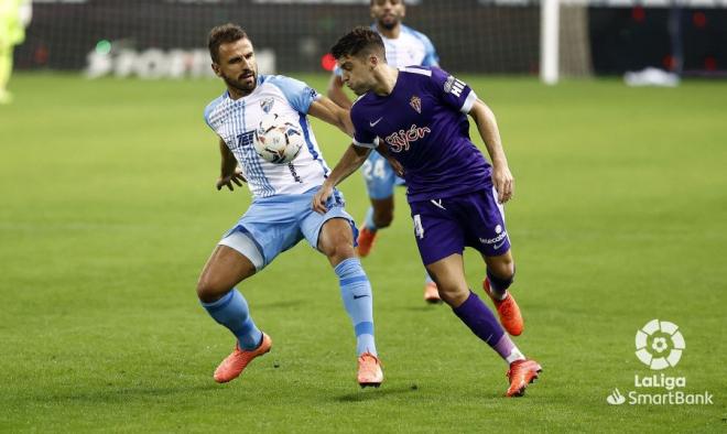 Orlando Sá, en el Málaga-Sporting (Foto: LaLiga).