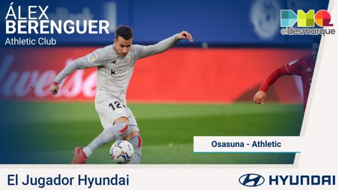 Berenguer, Jugador Hyundai del Osasuna-Athletic.