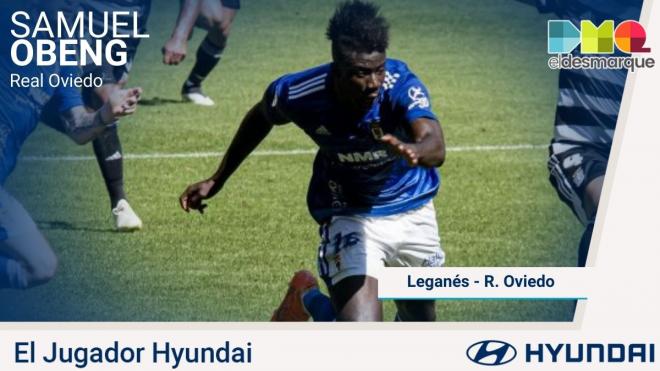 Obeng, en un partido del Real Oviedo.