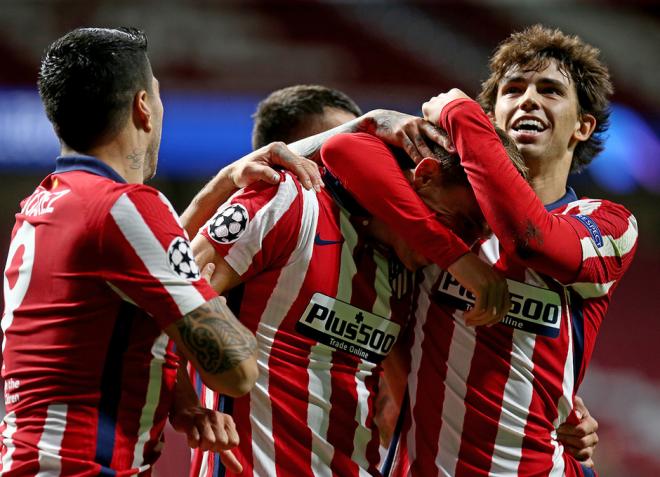 Joao Félix y Llorente celebran un gol del Atlético (Foto: ATM).