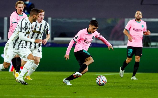 Pedri, hombre al que le escribió Bartomeu antes de dimitir, ante la Juventus (Foto: FCB).