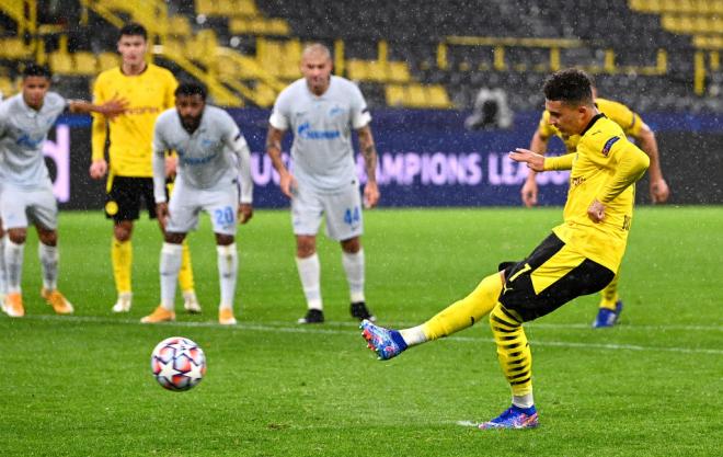 Jadon Sancho abrió el marcador para el Dortmund.