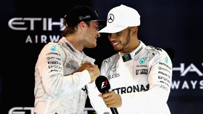 Nico Rosberg y Lewis Hamilton, durante su etapa juntos en Mercedes.