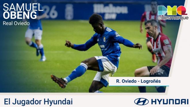 Obeng, Jugador Hyundai del Real Oviedo-Logroñés.