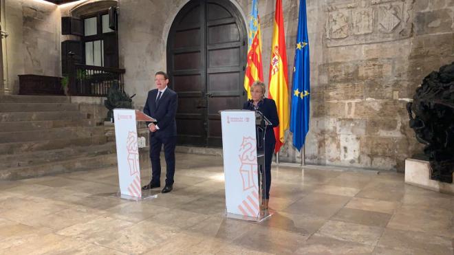 Ximo Puig y Ana Barceló anuncian el confinamiento perimetral