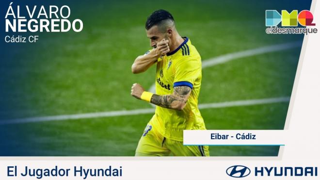 Álvaro Negredo, jugador Hyundai del Éibar-Cádiz.