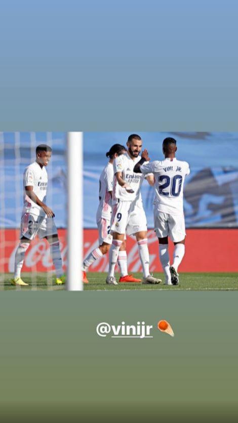 El post de Karim Benzema sobre Vinícius Jr. tras el Real Madrid-Huesca.