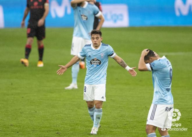 Beltrán se lamenta tras uno de los goles de la Real (Foto: LaLiga).