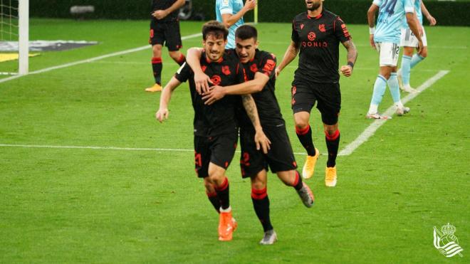 Celebración de David Silva de su gol ante la Real Sociedad (Foto: Real Sociedad)