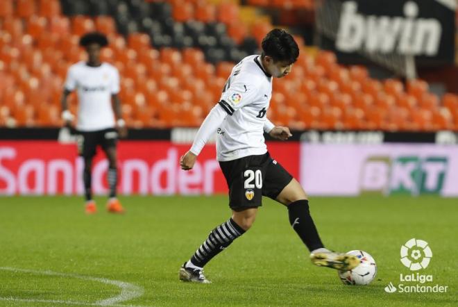 Kang In, en un partido con el Valencia CF (Foto: LaLiga).