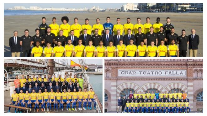 Algunas fotos oficiales del Cádiz CF de los últimos años.