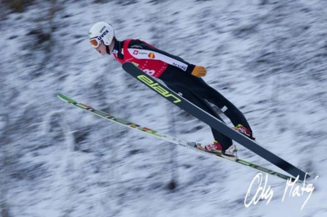 Primoz Roglic, cuando se dedicaba al salto de esquí antes de pasarse al ciclismo (Foto: P. Roglic)