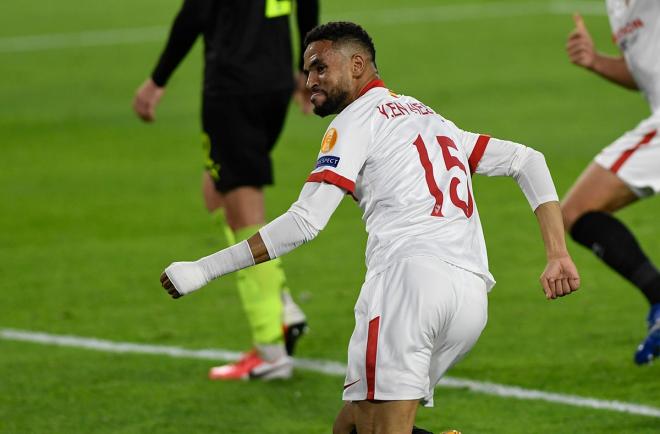 En-Nesyri celebra su primer gol al Krasnodar (Foto: Kiko Hurtado).