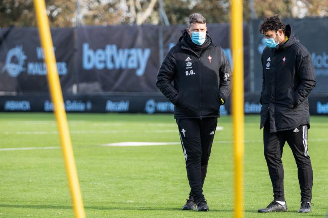 Óscar García en A Madroa (Foto: RC Celta).