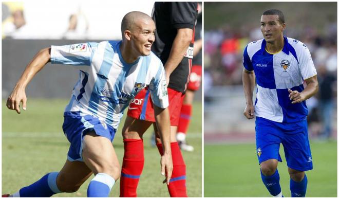 Baha, en sus etapas como jugador del Málaga y del Sabadell.