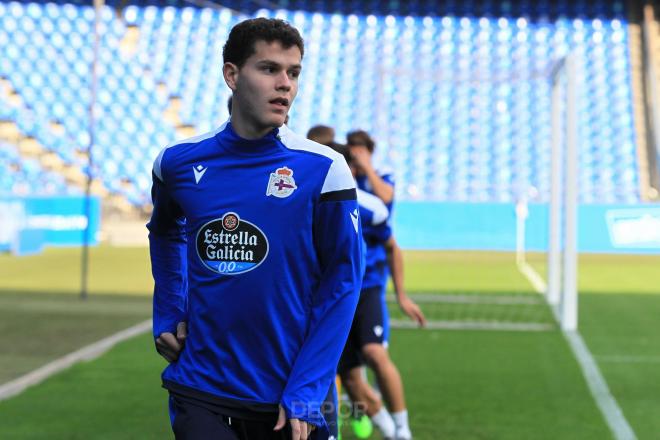 El canterano Trilli entrenando con el Dépor (Foto: RCD).