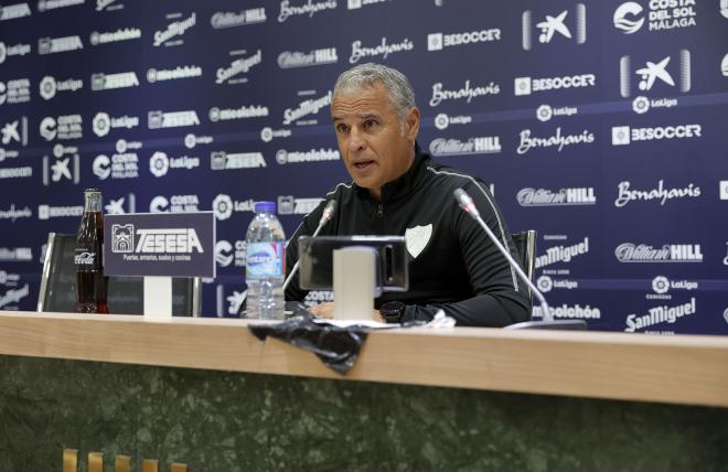Sergio Pellicer, en rueda de prensa (Foto: Málaga CF).