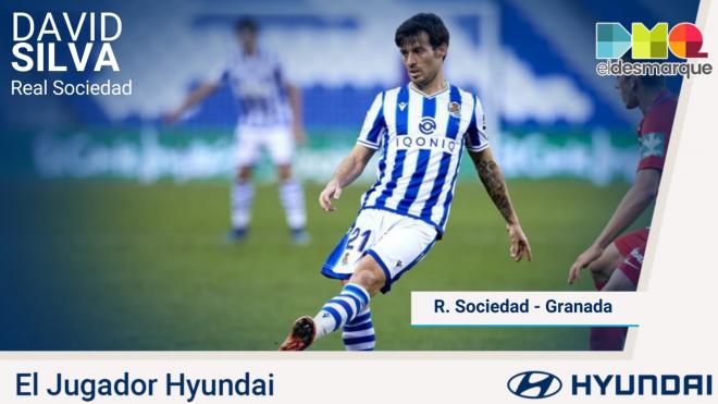 David Silva, jugador Hyundai del Real Sociedad-Granada.
