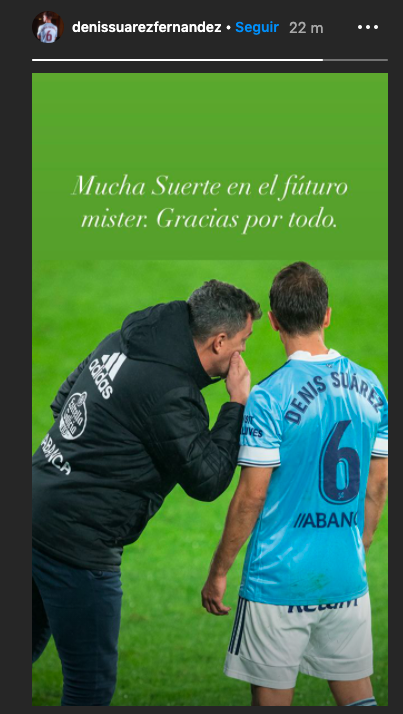 Mensaje de Denis Suárez a Óscar García.