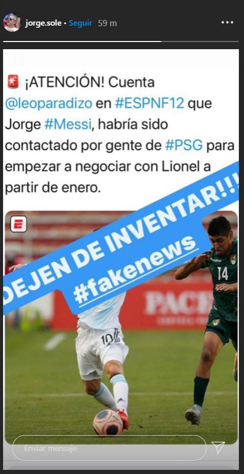 El mensaje de Jorge Messi sobre los rumores entre Leo Messi y el PSG.