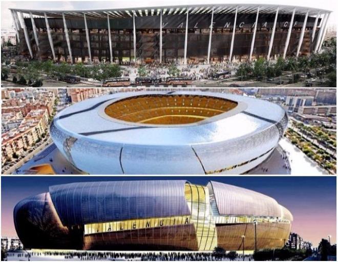 Los diferentes proyectos de Nou Mestalla del Valencia CF.