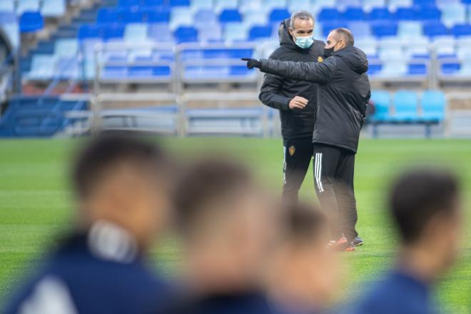 Entrenamiento del Real Zaragoza en La Romareda (Foto: Daniel Marzo).