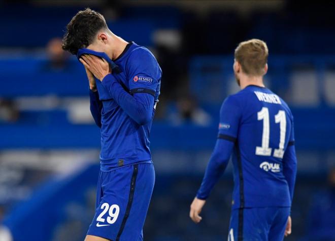 Havertz se lamenta en una jugada con el Chelsea (FOTO: EFE).