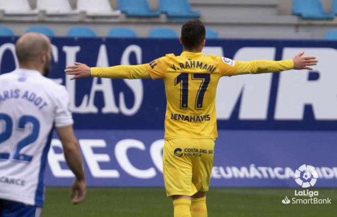 Yanis, celebrando su gol a la Ponferradina (Foto: LaLiga).