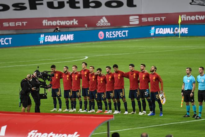 El once inicial de la selección española para el partido ante Alemania de la Nations League (Foto: Kiko Hurtado)..