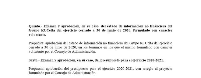 Propuestas presentadas a la Junta General de Accionistas (Foto: RC Celta).